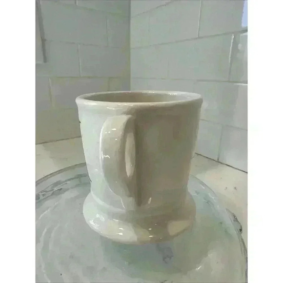 Anthropology Monogram Initial Letter "M” White Black Coffee Mug Cup Tea 16 fl oz - Picture 3 of 9